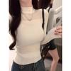 Semi-turtleneck Hollow Sweater Knitted Sweater Women's Autumn and Winter New Design Sense Niche Unique Spice Girl Top Bottoming Shirt
