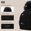 UGG Cable Beanie with Pom One Size Women's Pom, Black/White,