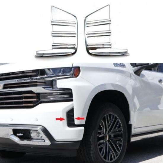 2Pcs Front Fascia Decor Cover Trim Accessories For + Chevy Silverado 1500