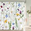 JY01Flower Shower Curtain Bathroom Waterproof Polyester Shower Curtain Floral Printing Curtains for Bathroom Shower with Hooks@1