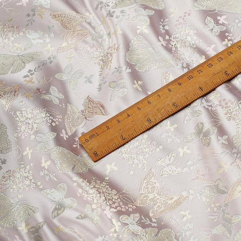 100x148cm Chinese Style Iris Brocade Jacquard Fabric Silky Luster Imitation Silk Clothing Fabric DIY Coat Vest