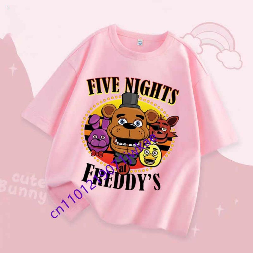 Jungen Mädchen Sommer Mode T-Shirt Kinder Kleidung FNAF Atmungsaktivität T-Shirts Kinder Five Nights At Freddy Niedriges Kurzarm Top