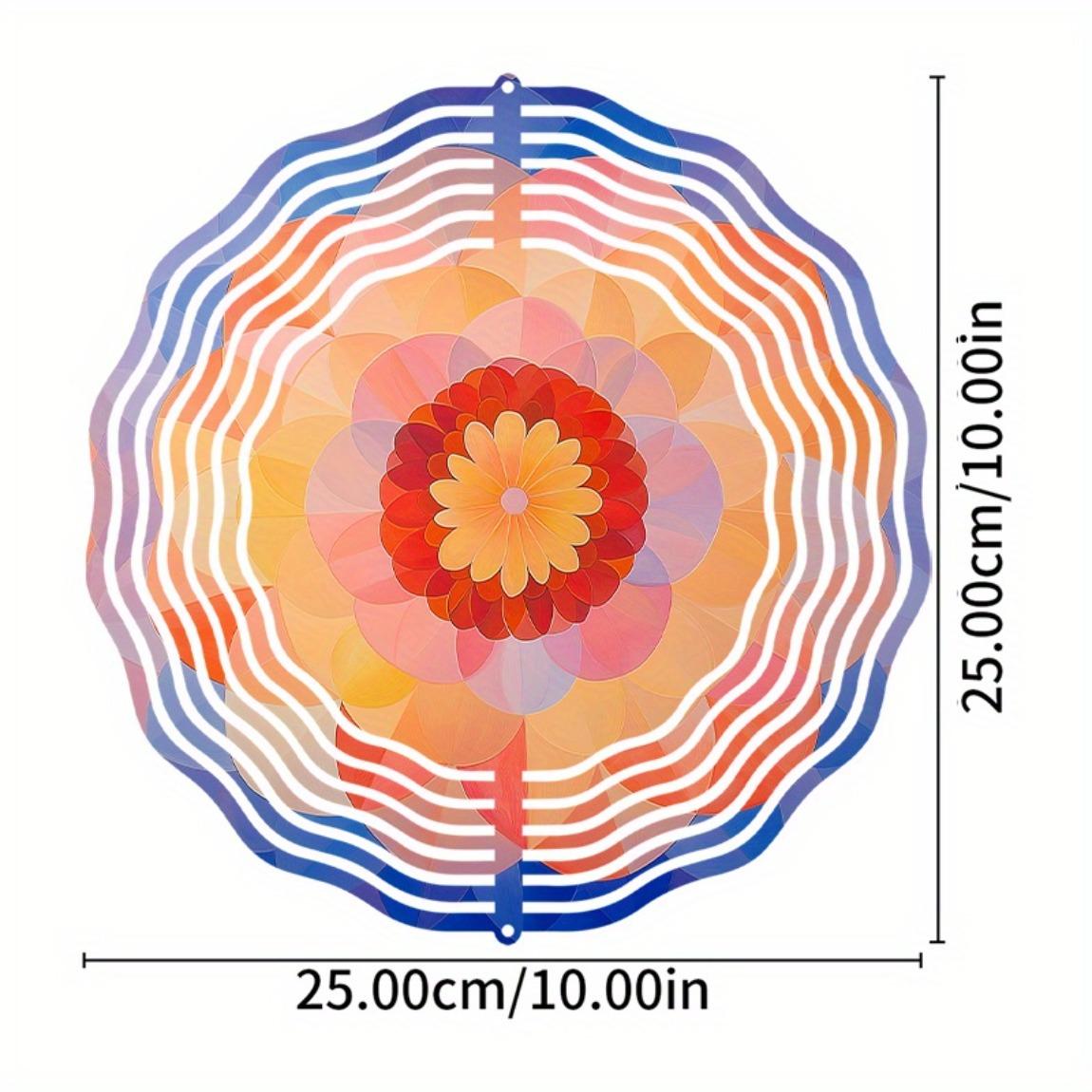 

10-дюймовый подвесной ветряной спиннер для декора сада, балкона на открытом воздухе, вращающийся на 360 градусов крючок, батарейки не нужны, элегантный подарок на весну, лето 01A