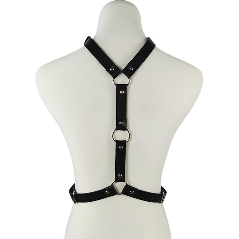 Porno Underwear Women PU Leather Body Harness Sexy Lingerie Rave Bdsm Bondage Garter Belt Sex Clothes  Erotic Baby Doll Dress