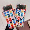 For Samsung Galaxy Z Flip 4 Case 3 Oil Painting Love Transparent Folding Case For Samsung Z Flip 3 5g Shockproof Hard Back Cover