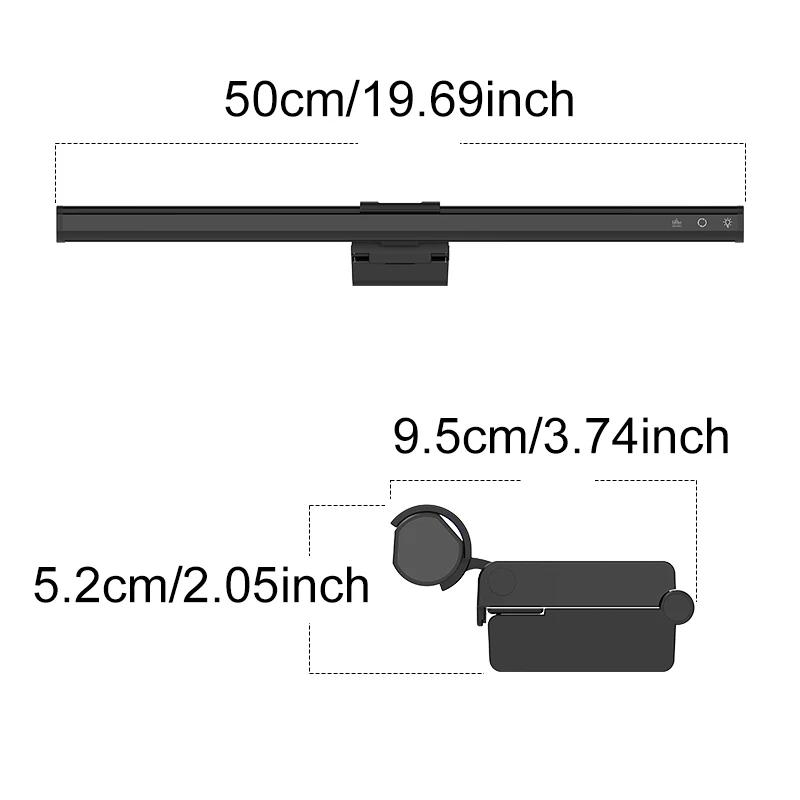 LED Eye-Care Computer Monitor Wall Lamp with RGB Ambient Light 5 Colour Stepless Dimming 50CM PC Monitor Light for Games Room