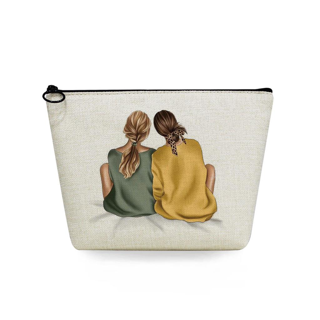 Women Sisters Print Cosmetic Bag Toiletries Organize Travel Storage Case 6726