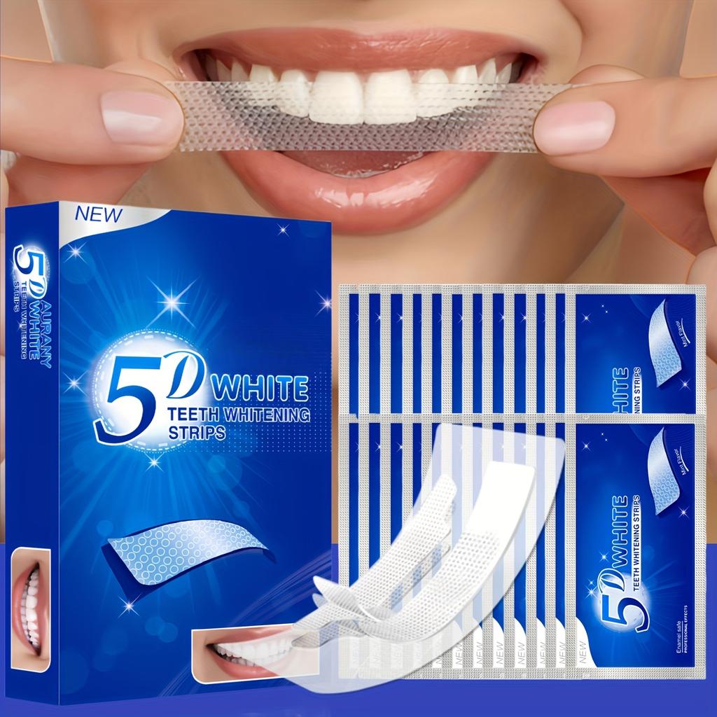 Teeth Whitening Strips - Effective Home & Travel Tooth Bleaching for Brighter Smile