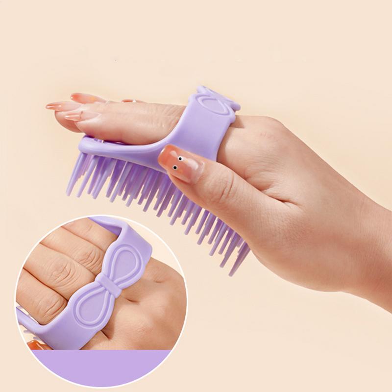 Hollow Out Hair Brush Hollow Hair Scrubber Shampoo Brush Scalp Scrub Massager Gentle Bath Cleaning Comb Bathroom Care Scrubber