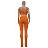 K10179 Women's Summer Sexy Nightclub Feather Camisole and Pants Two-Piece Set