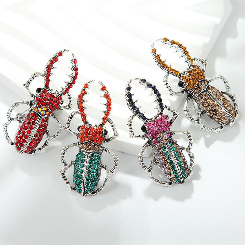 Fashion Rhinestone Retro Beetles Brooches For Women Clothing Coat Jewelry Accessries Gifts