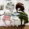 New Design Y2k Handbag-hat Hand-crocheted Pullover Beanie Hat Winter Striped Drawstring Hat  Women