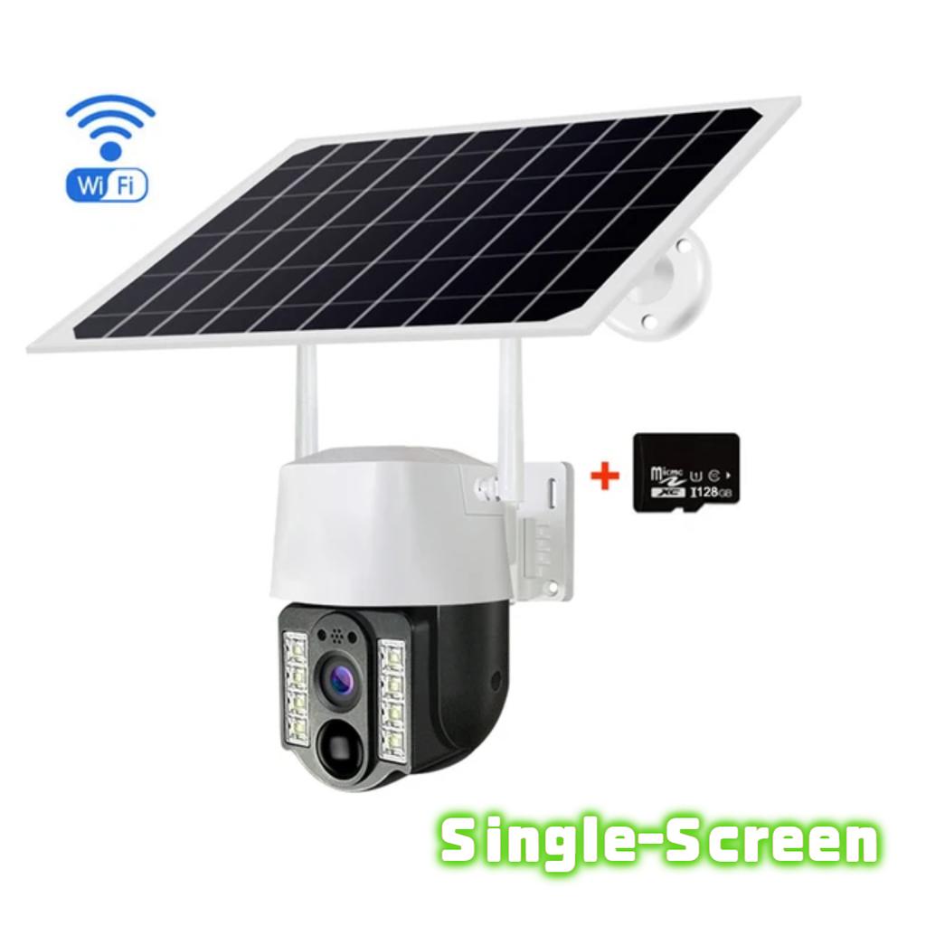 Kabellose 4G/WiFi Solar-Überwachungskamera, Einzel-/Doppel-/Dreifachbildschirm-Anzeige, 360° Schwenk-Neige-Vollfarb-Tag- & Nachtüberwachung