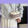 Cotton Linen Knitting Water Bucket Style Shoulder Bag For Kids And Teens