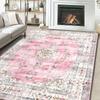 Luxurious Bohemian Floral Area Mat Soft Non-Slip, for Living Room, Bedroom, Dining Area, and Office, Polyester, Rugs for Living