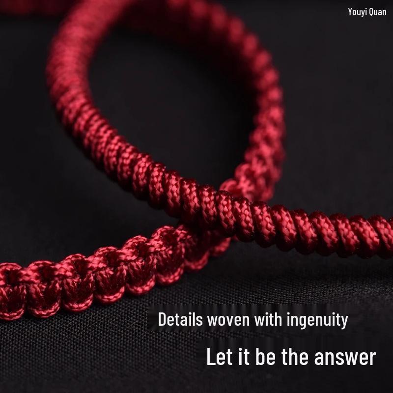 Burgunder Dunkelrot Geburtsjahr Armband: Unisex gewebtes Seil mit Diamant Glücksknoten, Geschenk zum Drachenjahr