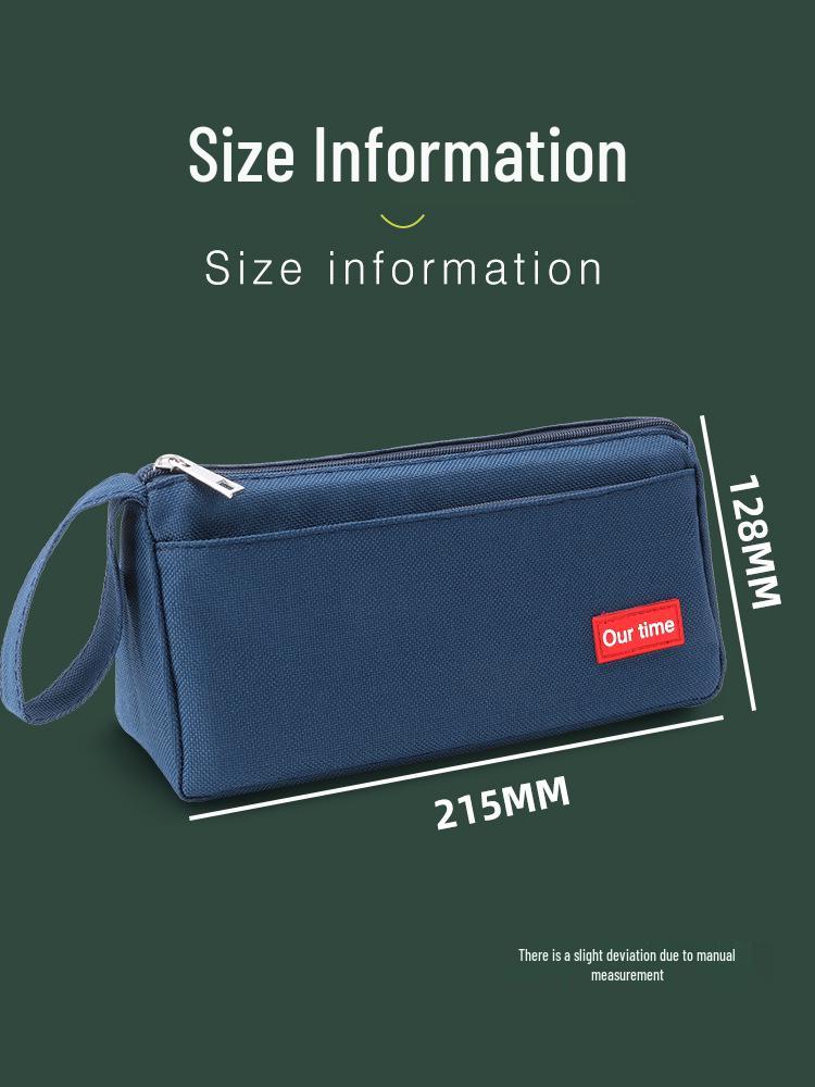 Japanese-Style Canvas Pencil Case: Spacious and Simple for Boys, Junior High, and High School Students