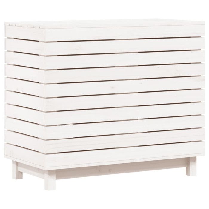 VidaXL Panier à linge blanc 88,5x44x76 cm Bois massif de pin 832324