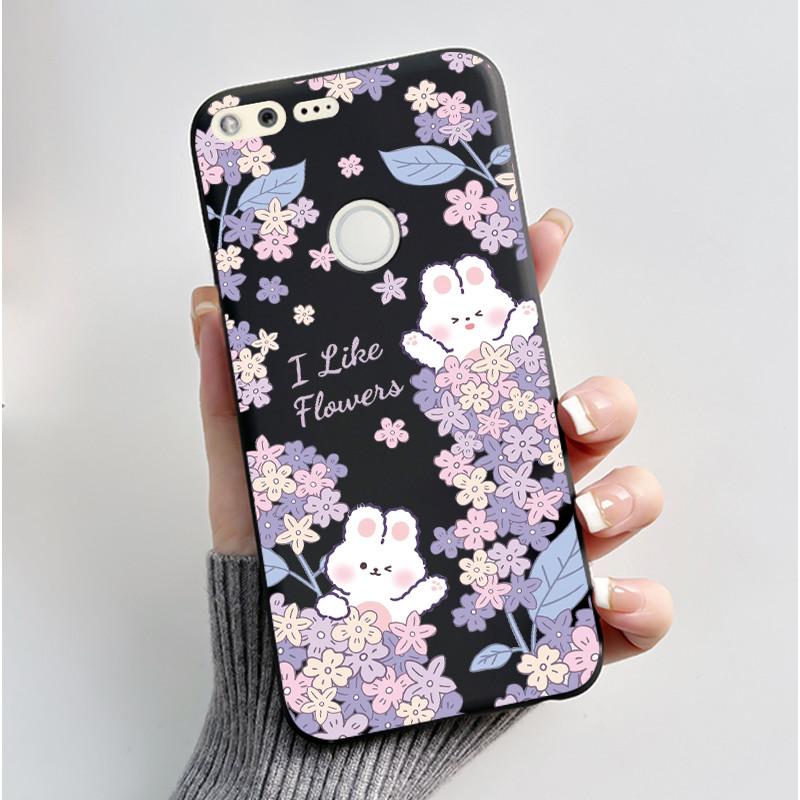 Luxury Cute Love Rabbit Cartoon Funny Case For Google Pixel XL Pixel1 1 XL Black Silicone Soft Phone Case Protective Back Cover