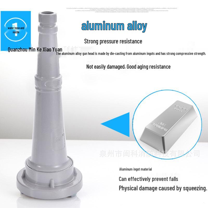 2\" & 2.5\" Aluminum Fire Hose Nozzle with Couplers & Clamps, Pressure Resistant, Universal Fit