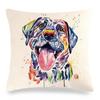 Creative Hand-Drawn Colorful Pet Dog Digital Printing Short Plush Pillow Covers For Car Sofa Office Cushion Cover Home Goods