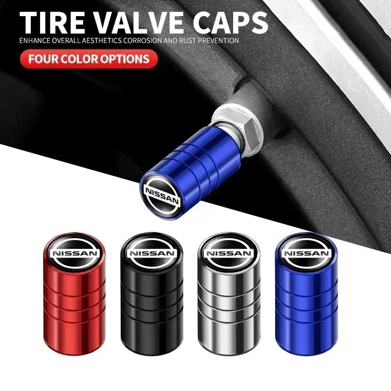 2025 Hot New For Nissan 4Pcs Car Wheel Tire Air Valve Caps Stem Covers For Nissan J10 X-Trail Qashqai Juke Leaf Micra NOTE Patro