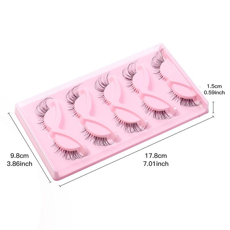 5 Pairs Of Diagonal Flying Fox Eyes False Eyelashes, Natural Thick Eyelashes, Simulated Cat Eyelashes