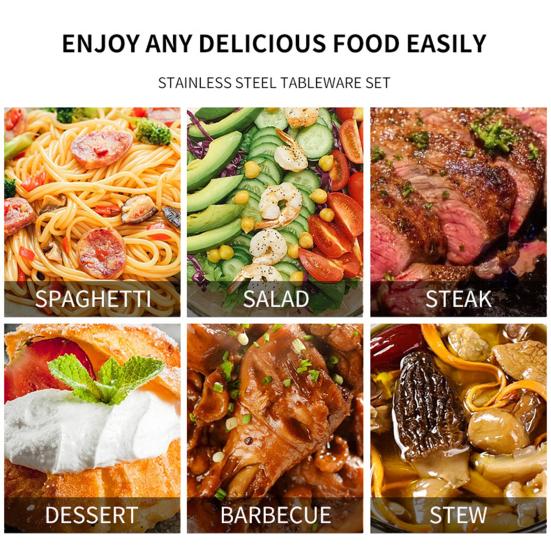 Tableware with Storage Bag Multi-functional Rust-proof Stainless Steel Camping Picnic Spoon Fork Cutter Kit Picnic Supplies