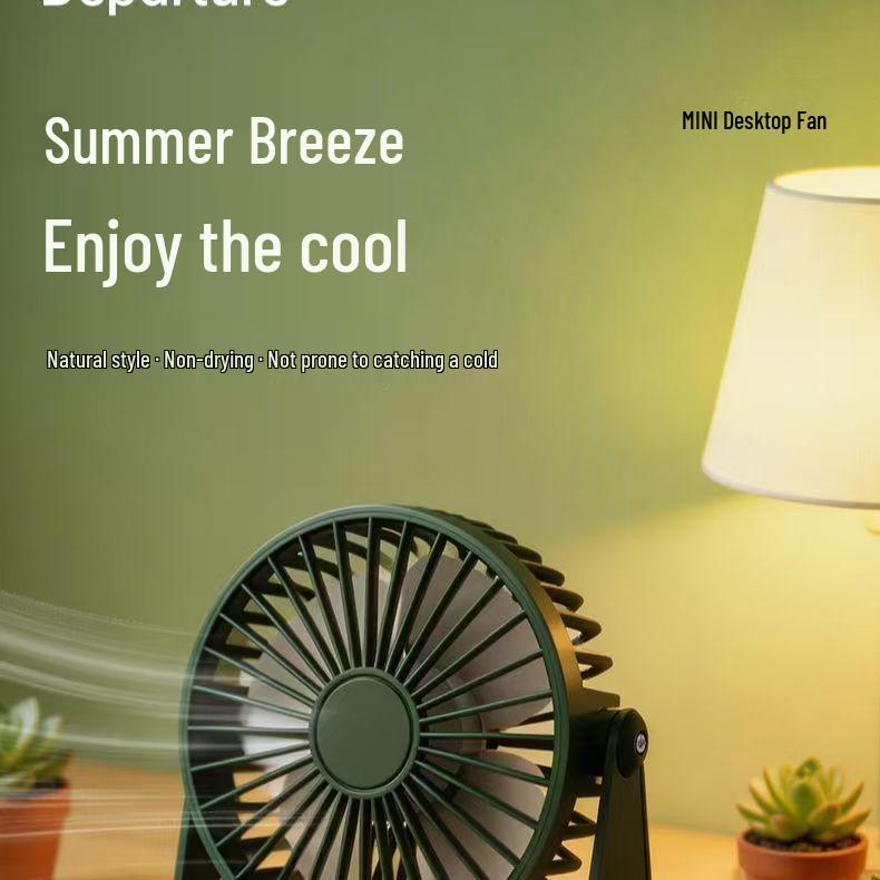 Compact USB Desk Fan - Silent Mini Portable for Dorms and Homes