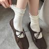 Female Autumn and Winter New Pure Cotton Double Fungus Side In The Tube Pile Socks