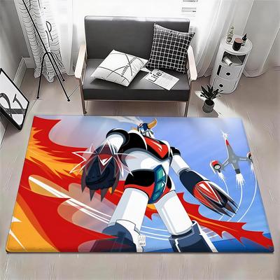 Anime U-UFO Robot Goldrake Floor Mat Eco - Flannel Doormat Non-Slip Odorless Indoor Floor Rug Soft Short Plush Home Mat
