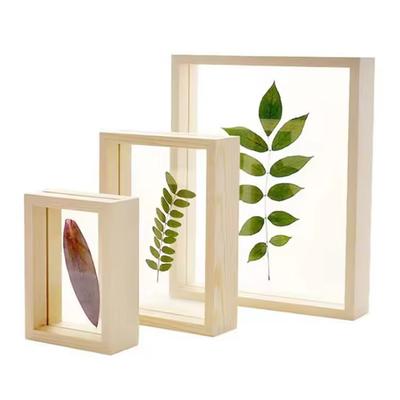 Specimen Natural Wooden Photo Frame Double-sided Transparent High Definition Acrylic Dry Flower Shadow Box Frame