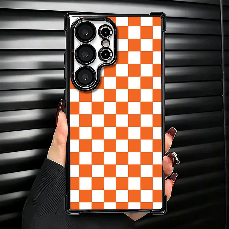 Retro Klassisches Schachbrett Gitter Beschichtung Handyhülle Für Samsung Galaxy S24 S25 FE S26 Edge S23 Ultra S22 S21 Plus S20 Anti-Fall Ai