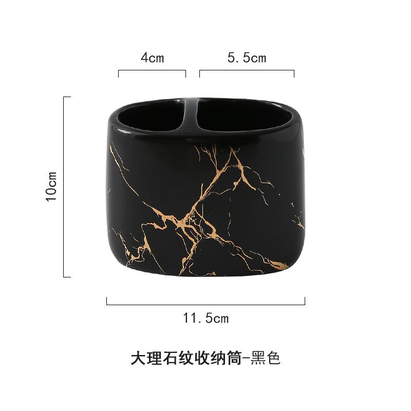 Toothpaste Toothbrush Holder Marbling Ceramics Bathroom Toothbrush Cup Multifunction Toothbrush Barrel Bathroom Supplies Rack