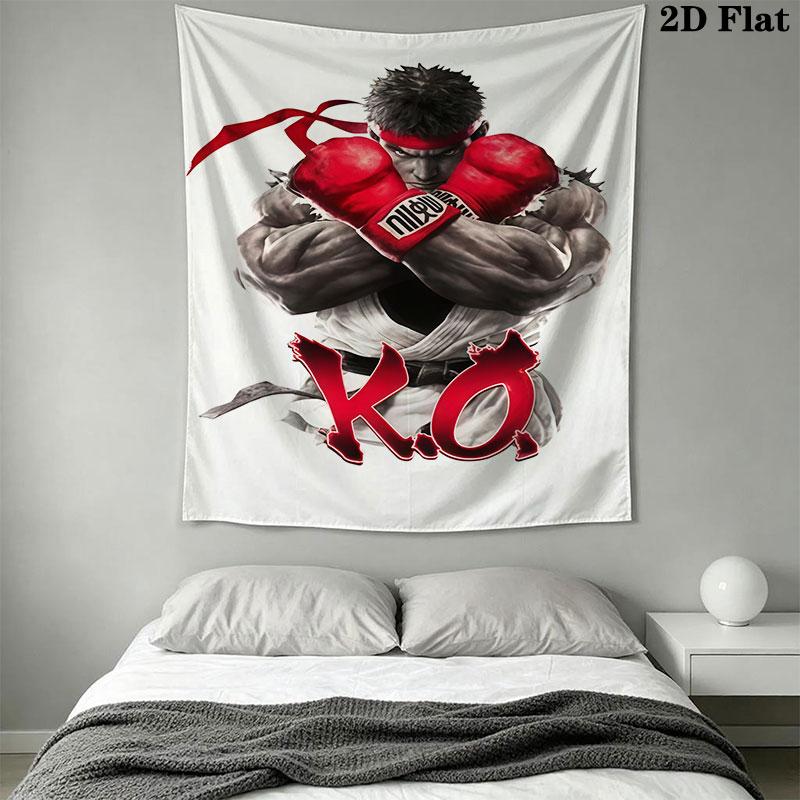 Street Fighter IV Wall Hanging Printed Fabric Blanket Decorative Tapestries for Bedroom Living Room Home Decor
