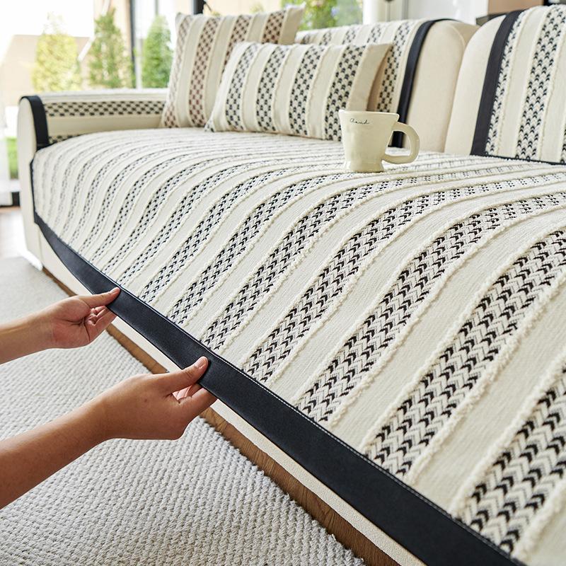 Chenier Sofa Cushion Is Universal In All Seasons, Retro High-End Non-Slip Sofa Cover New Backrest Cover Cloth Towel