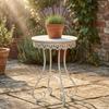 Round Iron Plant Stand Openwork French Retro Curved Legs for Balcony