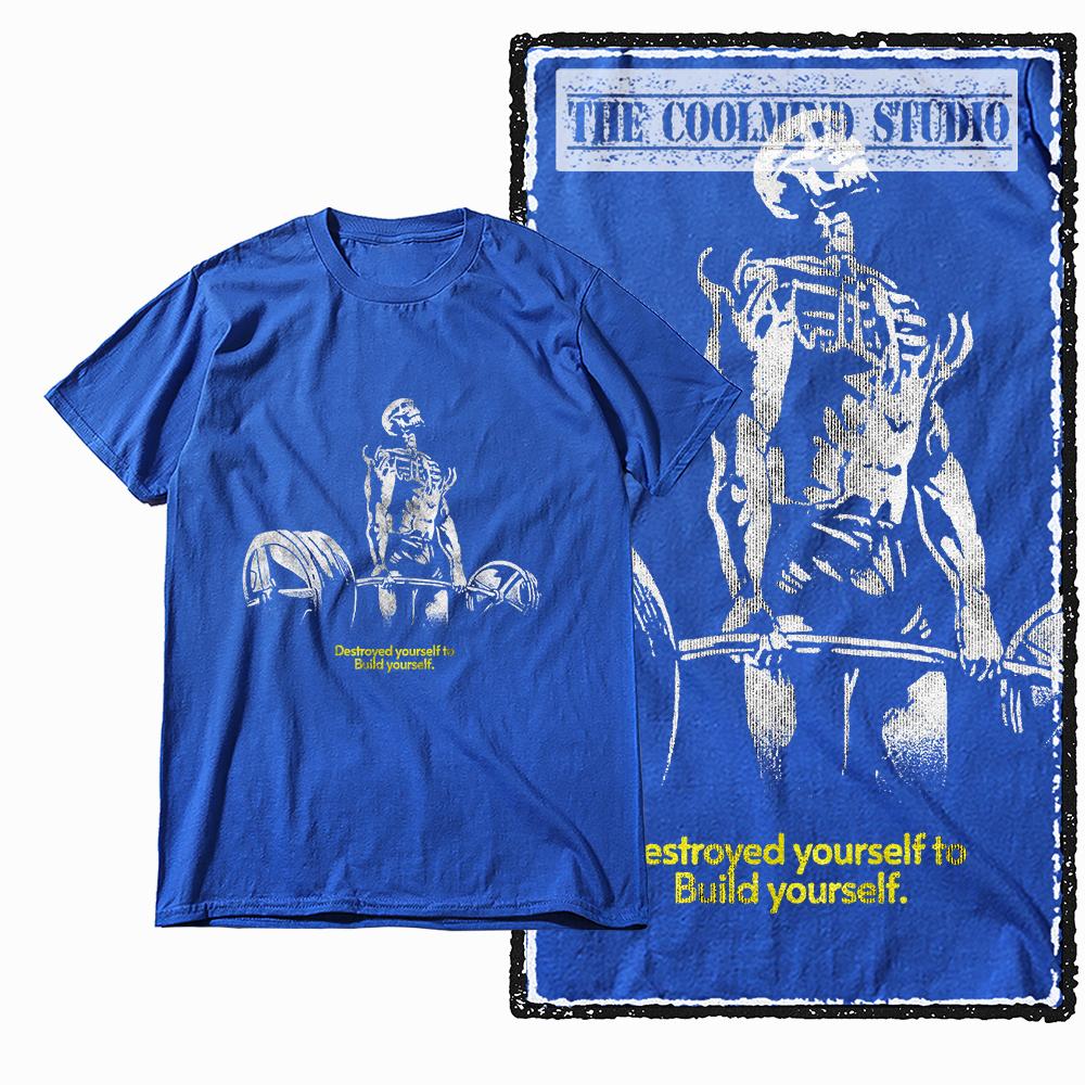 Coolmind Z107 1100% Cotton skull gym printed Exclusive Graphic Men T shirt Cotton cool men tshirt for men tee shirt