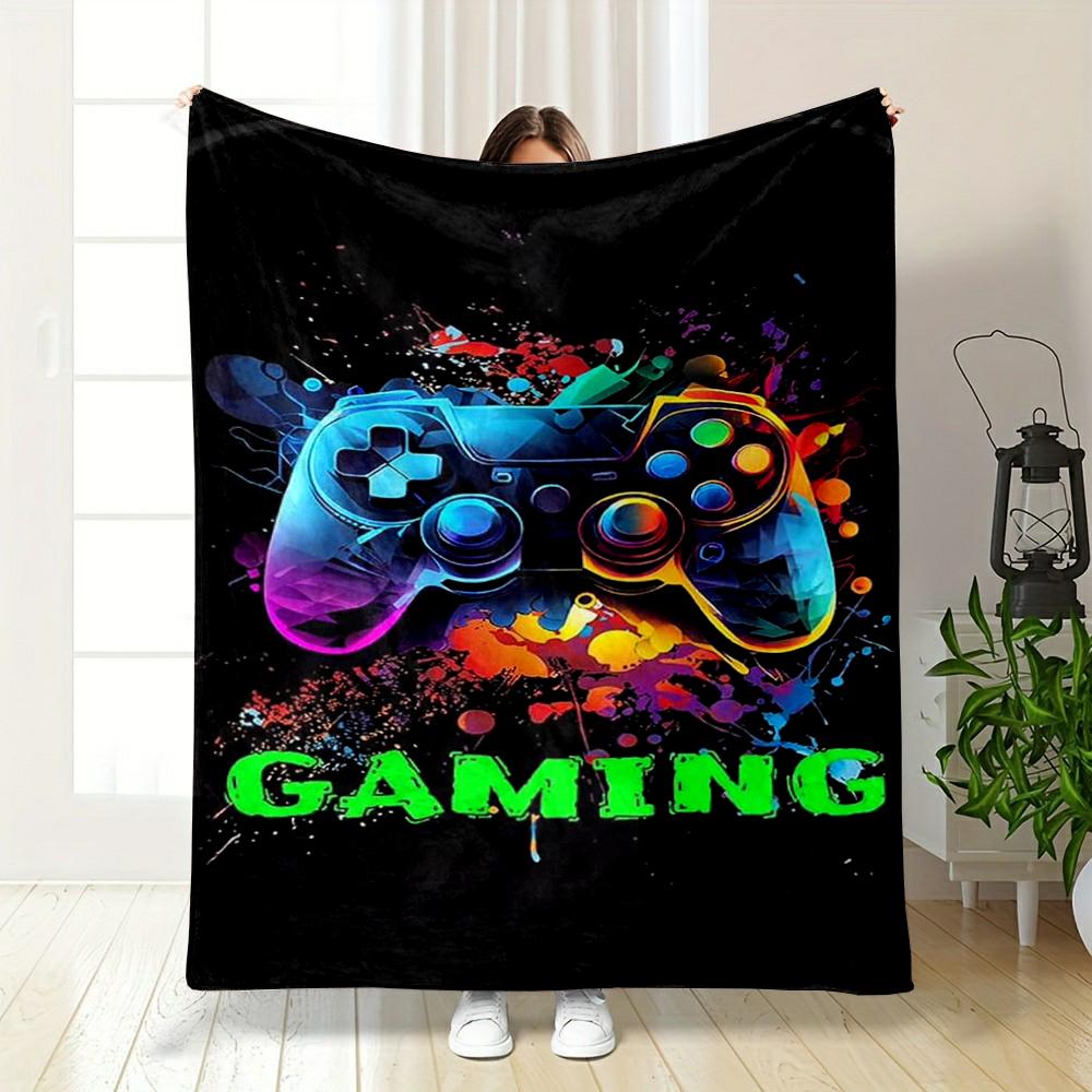 Colorful Gaming Controller Design Warm blanket Flannel blanket for bedroom, living room, sofa, and nap