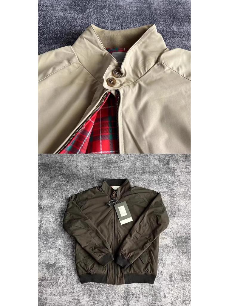 Pánská retro khaki větrovka v japonském stylu - Vintage ležérní pracovní oblečení, stojáček, větruodolná motorkářská bunda na jaro/podzim