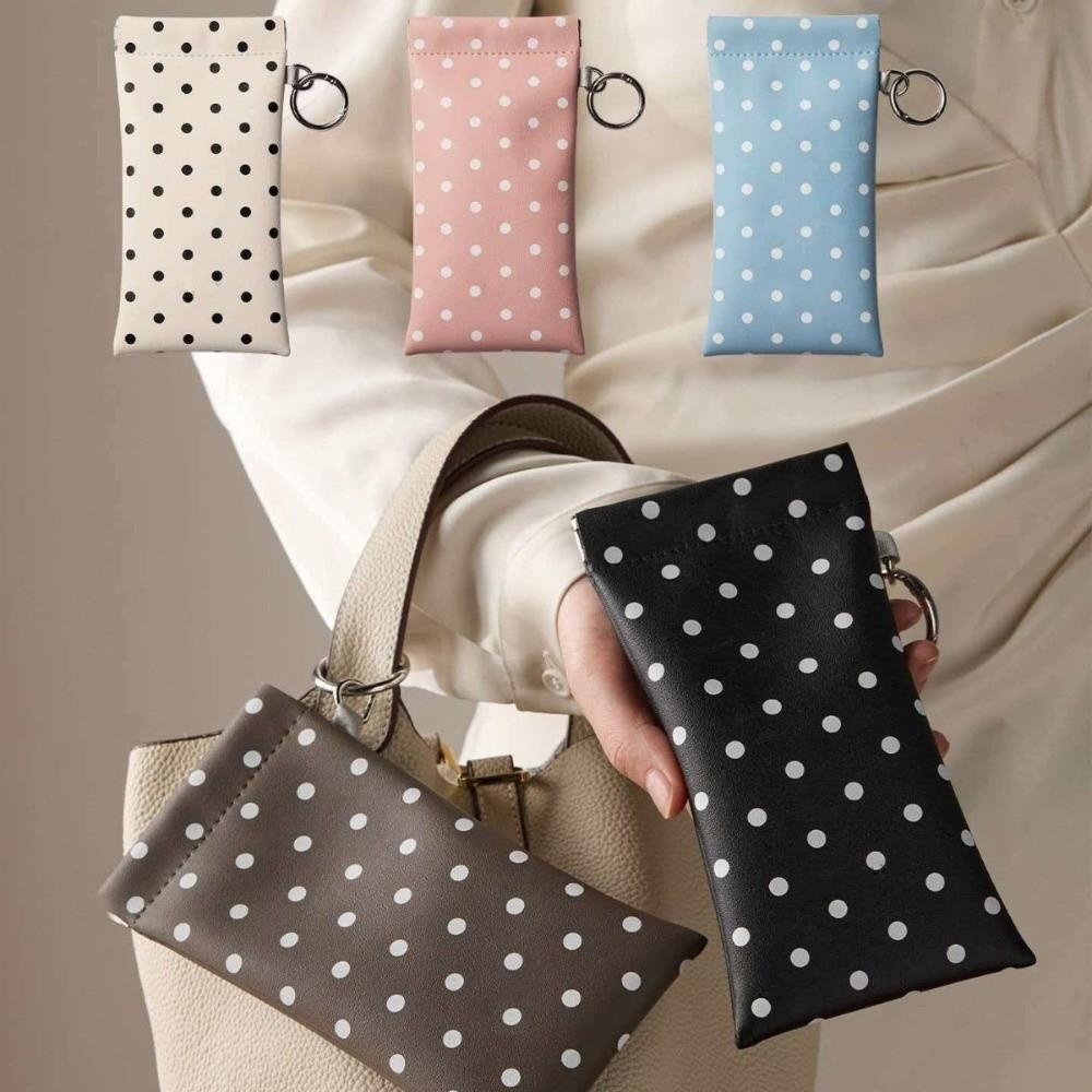 Leather Sunglasses Pouch Polka Dot Glasses Storage Bag New Eyeglass Bag  Daily Use