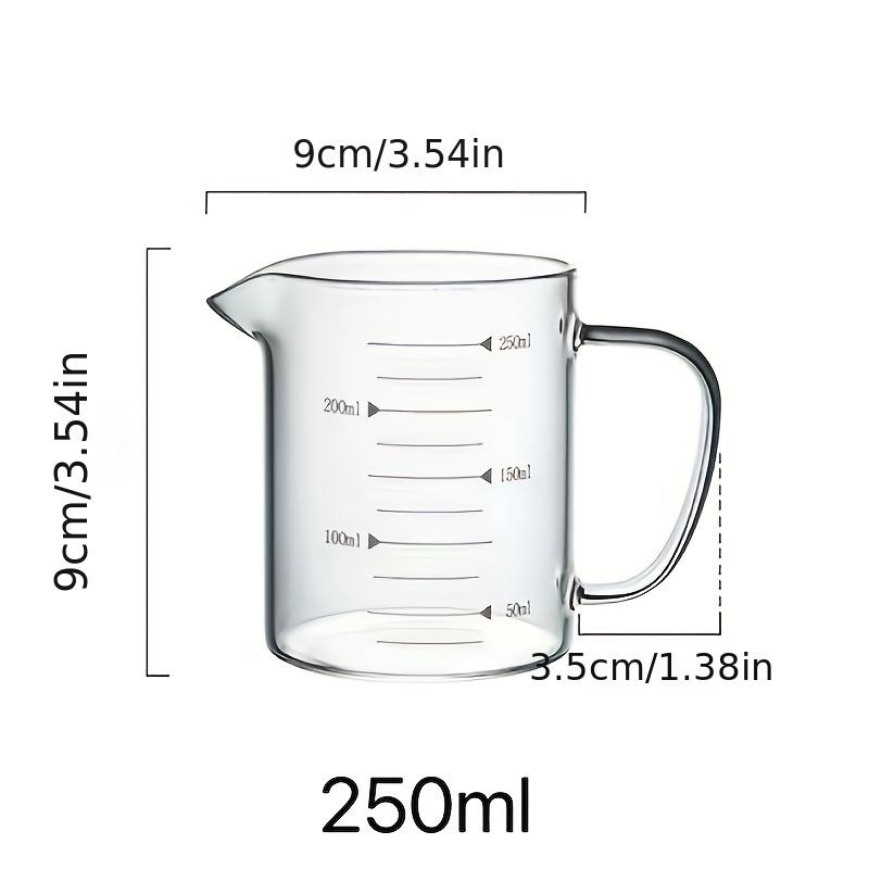 Glass Measuring Cup with Scale and Handle, High Temperature Resistant, Large Capacity Baking Flour Transparent Egg Beater Cup, Microwave Safe