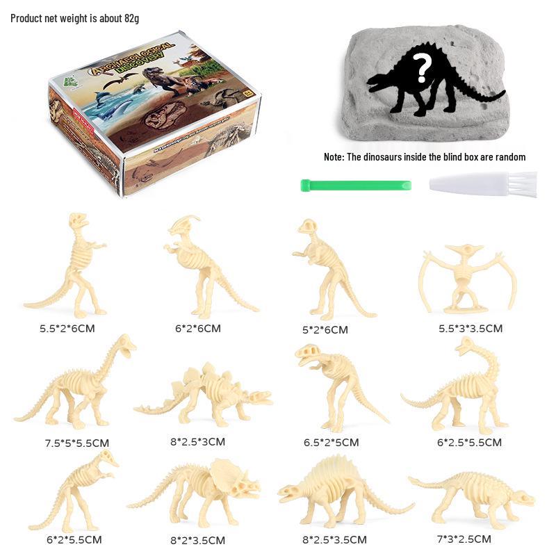 Cross-Border Dinosaur Fossil Excavation Toys: Tyrannosaurus, Pterodactyl, Stegosaurus Models for Children s Science Education