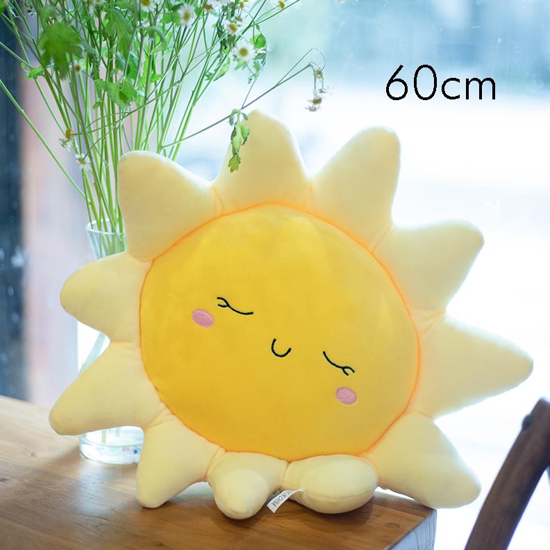35-70cm Oreiller Peluche Mignon Soleil & Nuage Rempli Doux Créatif Peluche Soleil Nuage Jouet Oreiller Voiture Décoration Maison Enfants Jouets Enfants