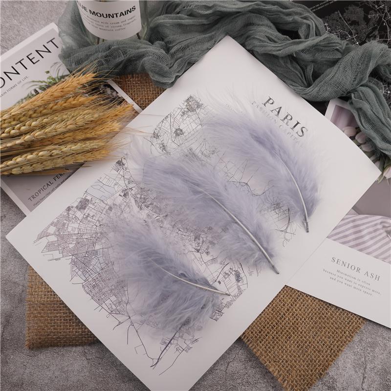 10-15Cm Fluffy Turkey Feathers Hard Stick Colorful Marabou Plume Wedding Party Decoration Jewelry Creation Accessories