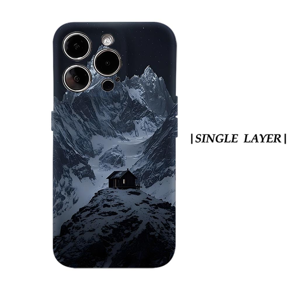 

Moonlit Mountain Cabin Phone Case for IPhone 17AIR 16E 16 15 14 13 12 11 17 Pro Max Plus Double-layer Back Cover IPHONE17PROMAX
