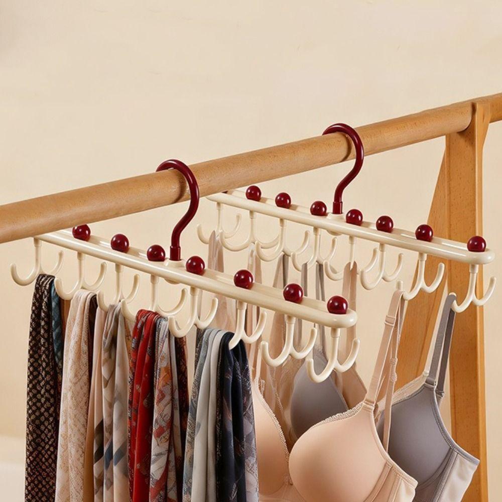 16 Hooks Camisole Bra Hook Plastic Tie Belt Hanger Portable Clothes Drying Rack for Laundry Room