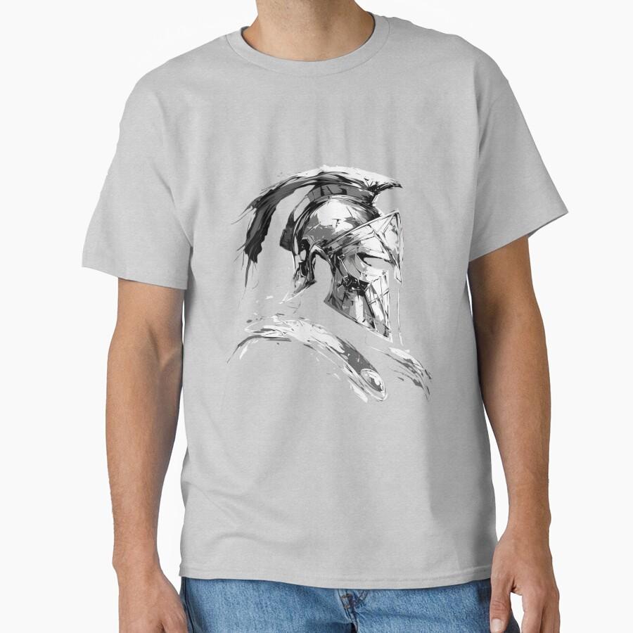 Spartan warrior helmet ancient greece this is sparta T Shirt for men Large size Adult tops S-6XL