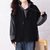 Sweatshirt for Women Cotton Oversize Fleece Thickened Loose V-Neck Casual Pullover Long Sleeve Top Sweatshirt