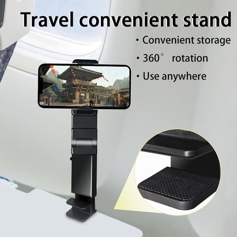 Portable Travel Phone Holder Airplane Train Car Seat Phone Stand Mount Foldable Rotatable Desk Selfie Support For Iphone Samsung